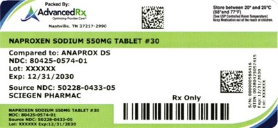 Naproxen Sodium 550mg #30 (Naproxen Sodium 80425 0574 01)